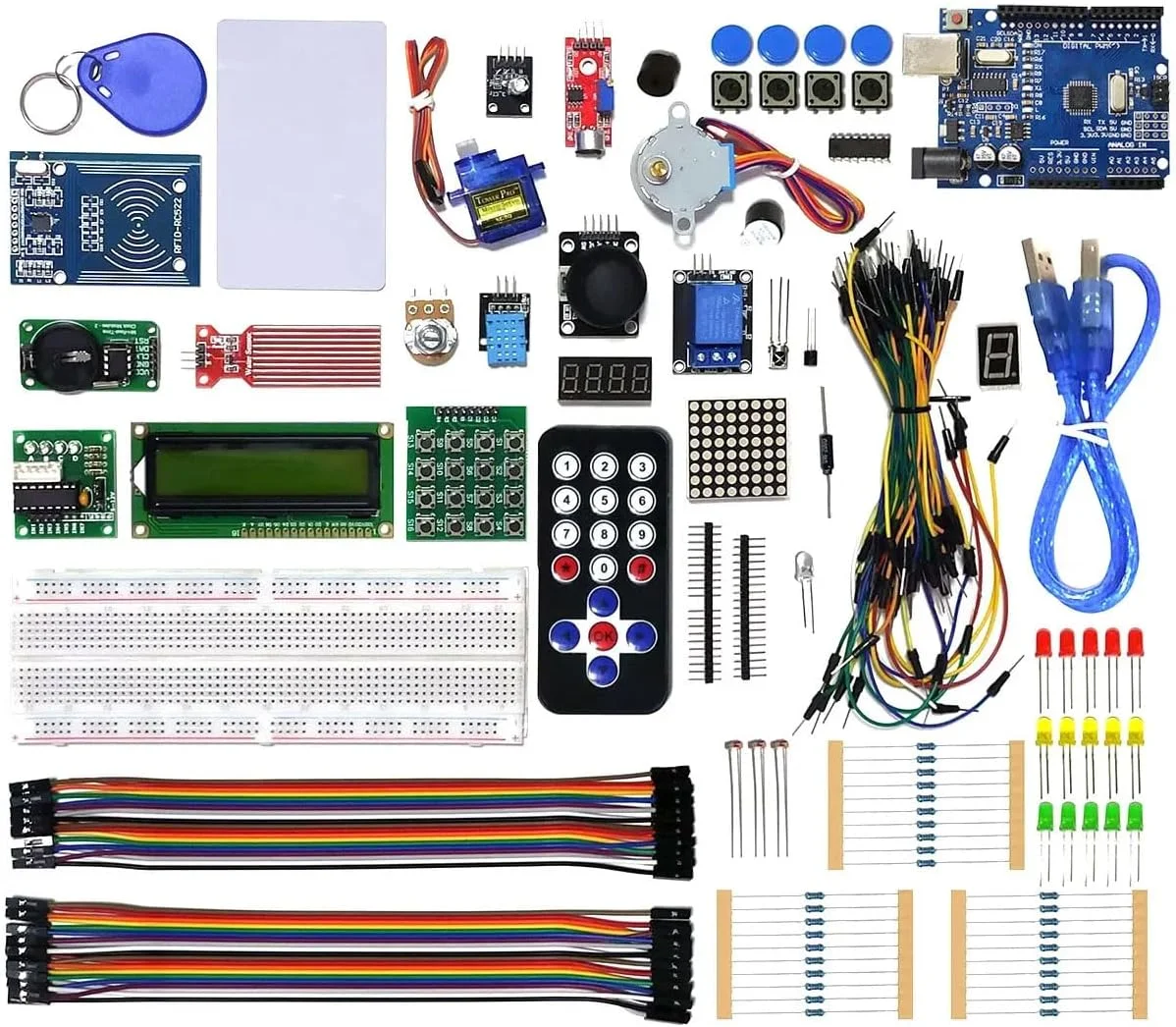 Mega Kit Robótica Para Arduino Uno e + 200 pcs com Tutorial