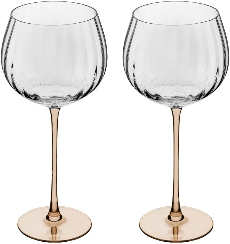 Conjunto 2 Taças de Vinho de Vidro com Haste Âmbar Classic