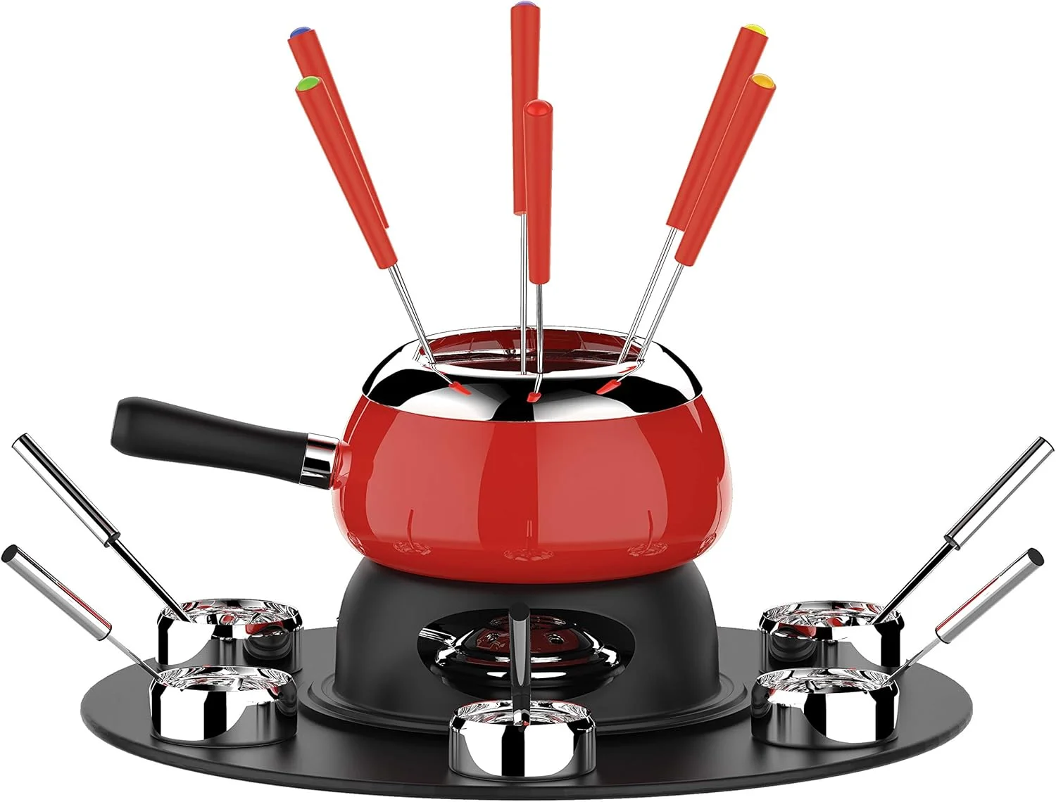 Euro Home - Conjunto Fondue Inox com Base Giratória